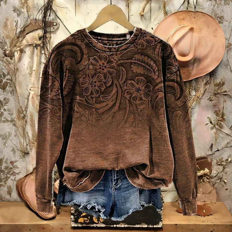 Vintage Floral Print Sweatshirt