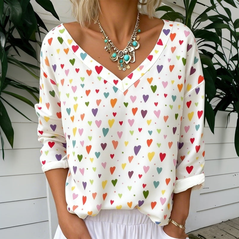 Casual Heart Printed T-Shirt