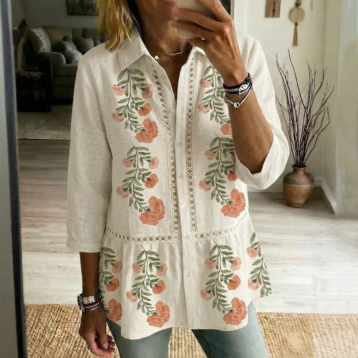 Vintage Floral Print Blouse