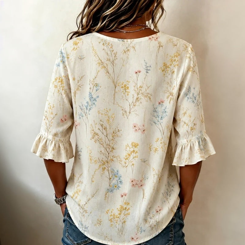 Vintage Floral Print Blouse