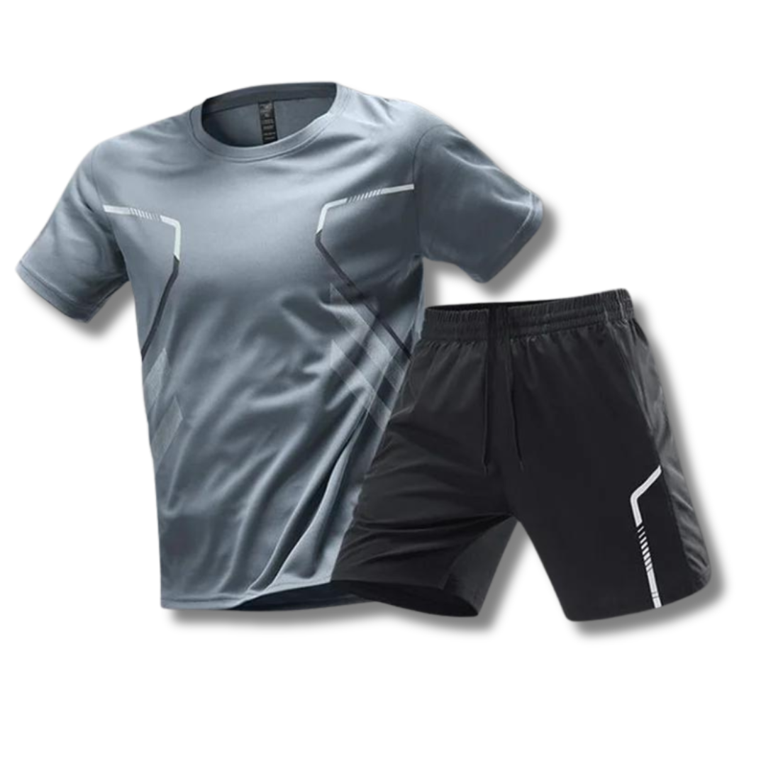 Men's Breathable Sports Set Quick Dry T-Shirt and Shorts, view 5 - Elena Harper