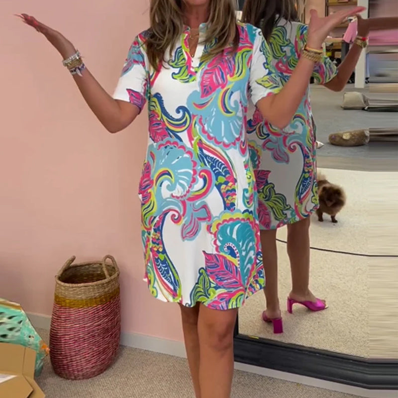Slim Fit Printed Dress - Elena Harper