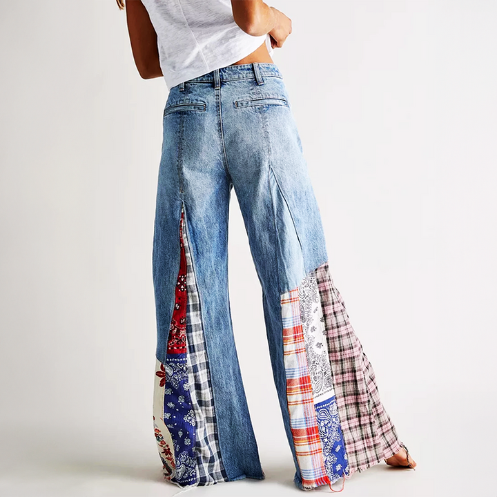 Kelly Wide Leg Denim Jeans, view 2 - Elena Harper