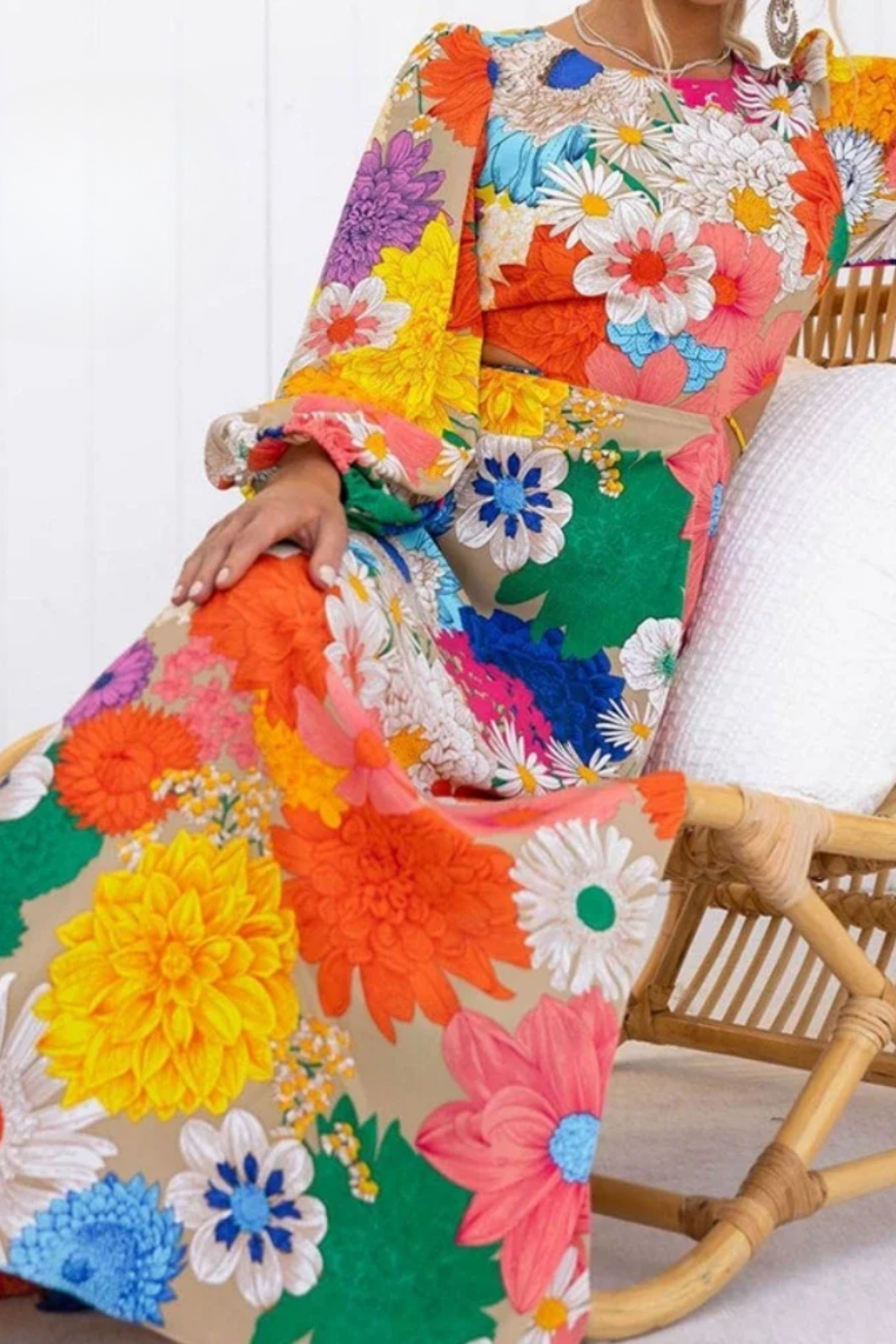 Daisy Sunburst Bloom Maxi Dress - Elena Harper