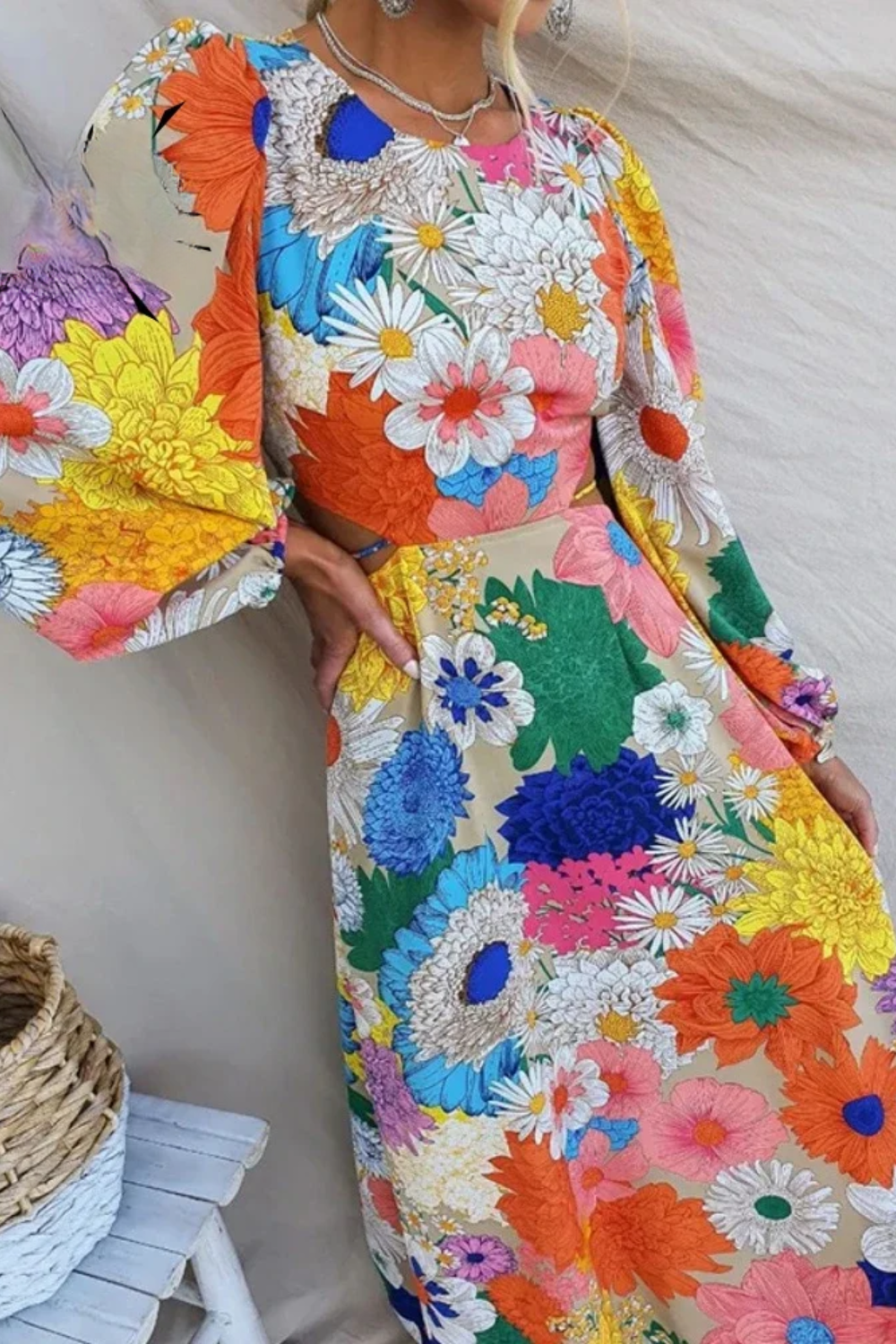 Daisy Sunburst Bloom Maxi Dress - Elena Harper