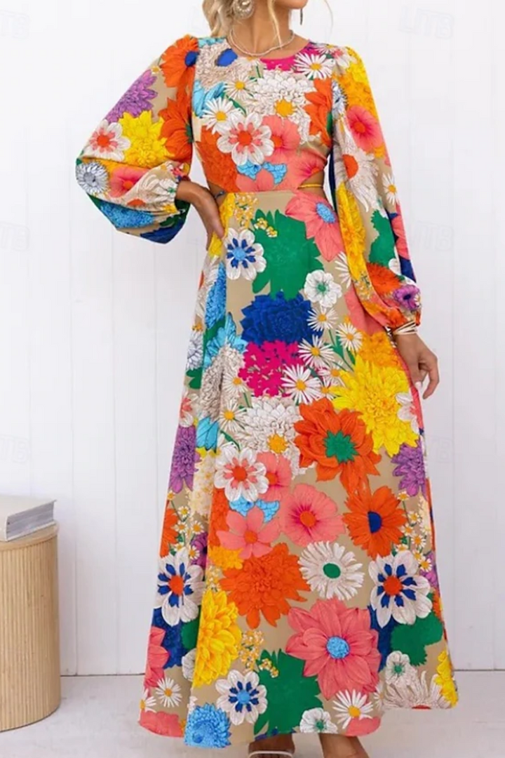 Daisy Sunburst Bloom Maxi Dress - Elena Harper