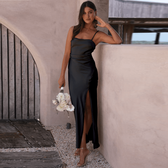 Women's Elegant Spaghetti Strap Maxi Dress – Sophia