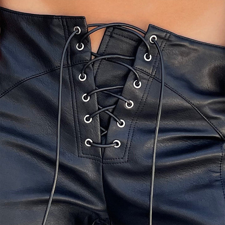 Women's Trousers Slim Fit Tailored Close to the Body with Tie Closure