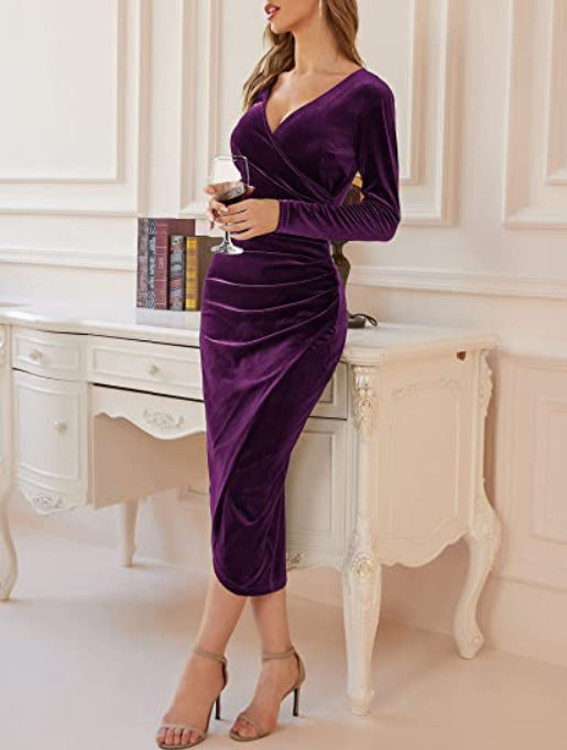 Women’s Long Sleeve Bodycon Midi Dress - Marie