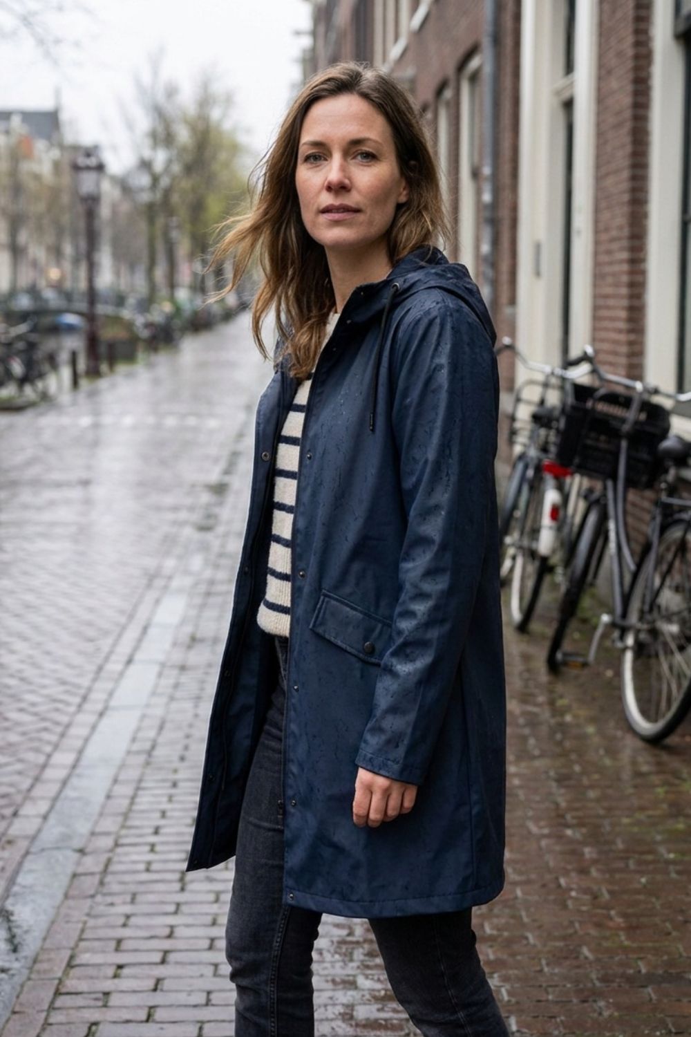 Women's Long Hoodie Jacket | Waist Drawstring & Front Pockets