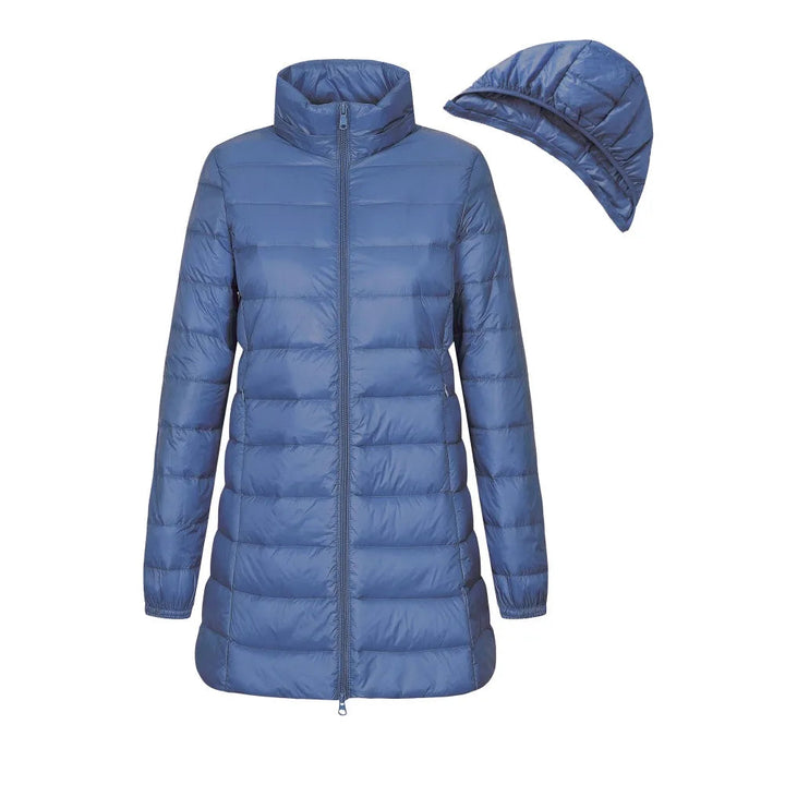 Women's Long Padded Jacket with Hood - Yvette