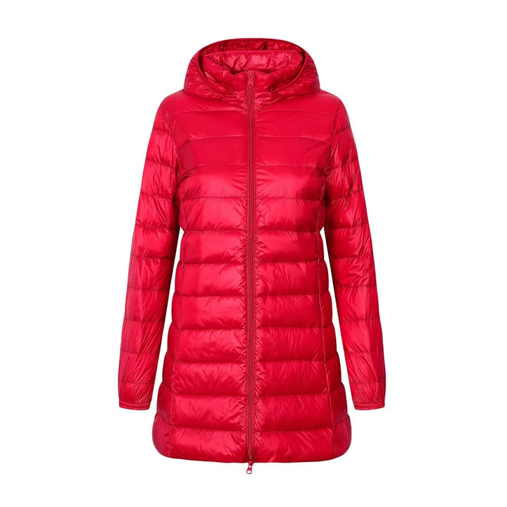 Women's Long Padded Jacket with Hood - Yvette