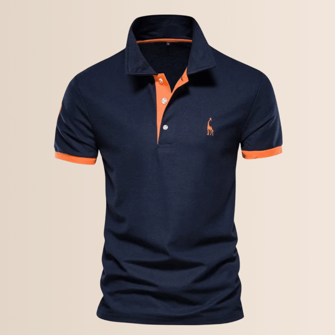 Men's Stand Collar V-Neck Polo Shirt for Casual Style