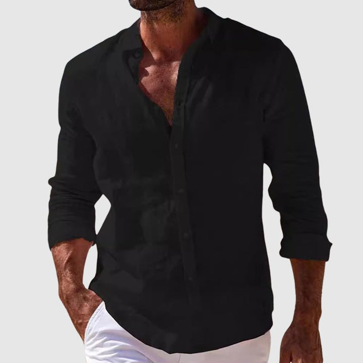 Men's Linen Beach Shirt - Elena Harper