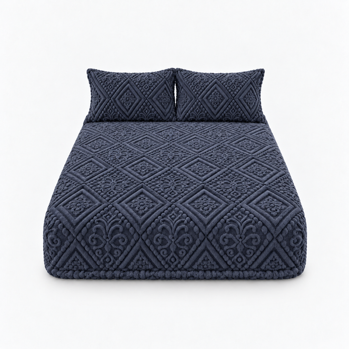 Damask Haven – Raised Damask Plush Fitted Sheet