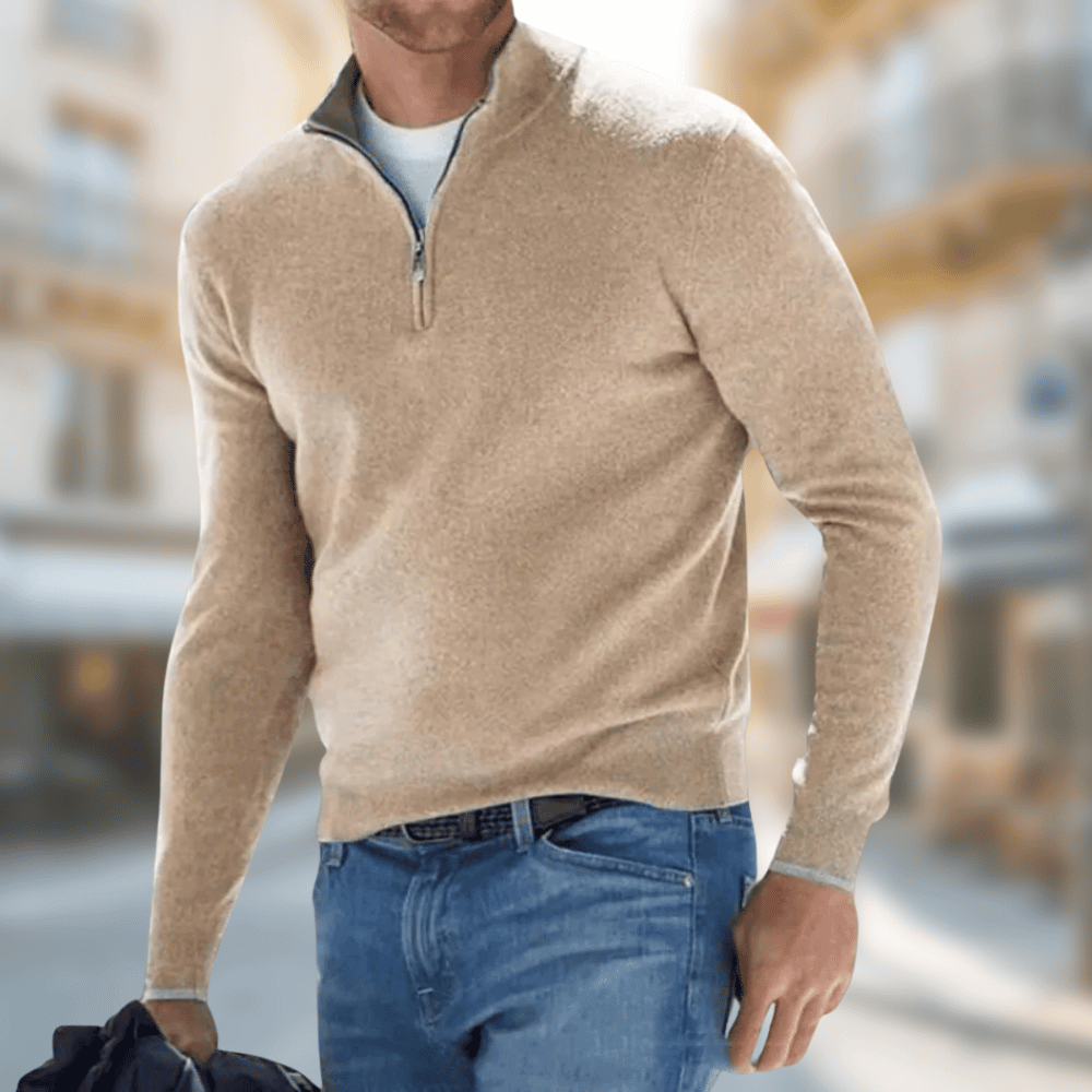 Roland | Men's Casual Sweater with Zipper at the Collar