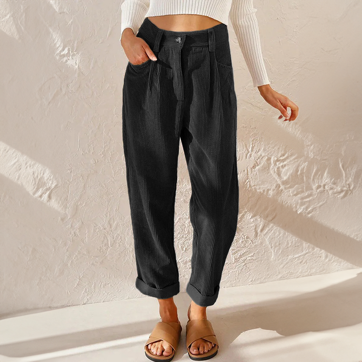 Kerstin | Women's Winter Pants with High Waist and Wide Leg