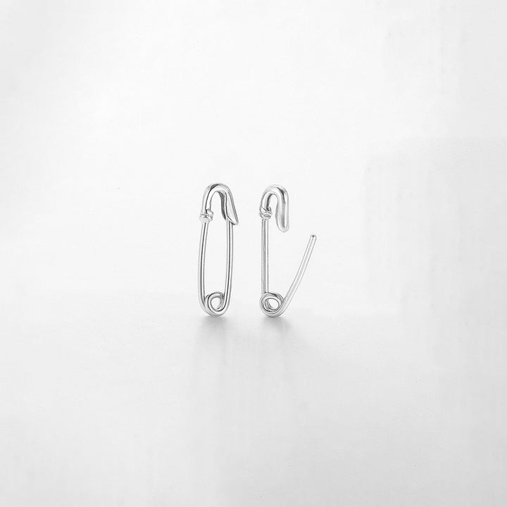 Eden Small Safety Pin Earrings, view 4 - Elena Harper