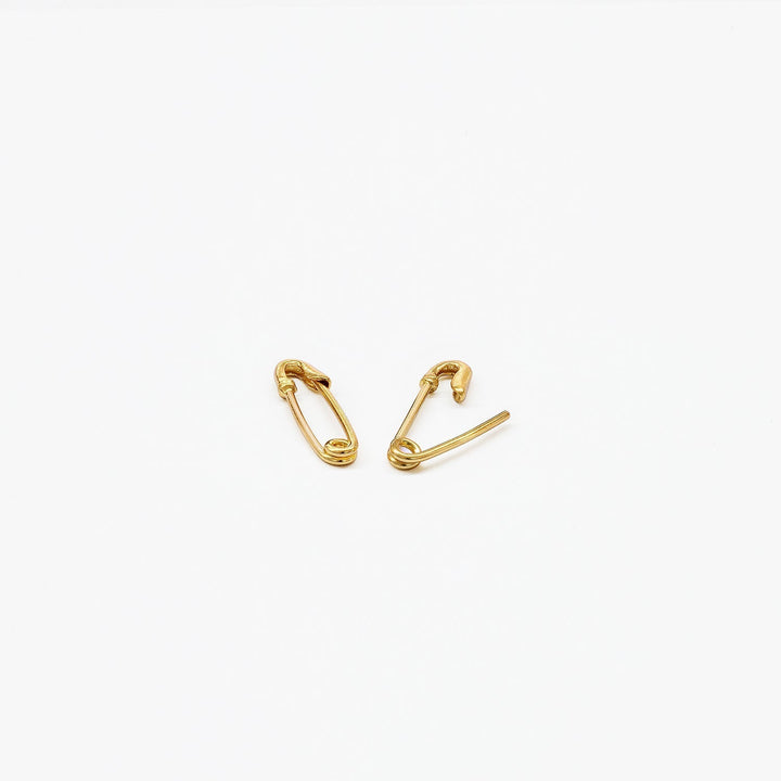 Eden Small Safety Pin Earrings, view 3 - Elena Harper