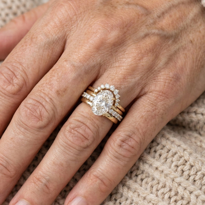 Elegant European Style Stacked Zirconia Diamond Ring - Elena Harper