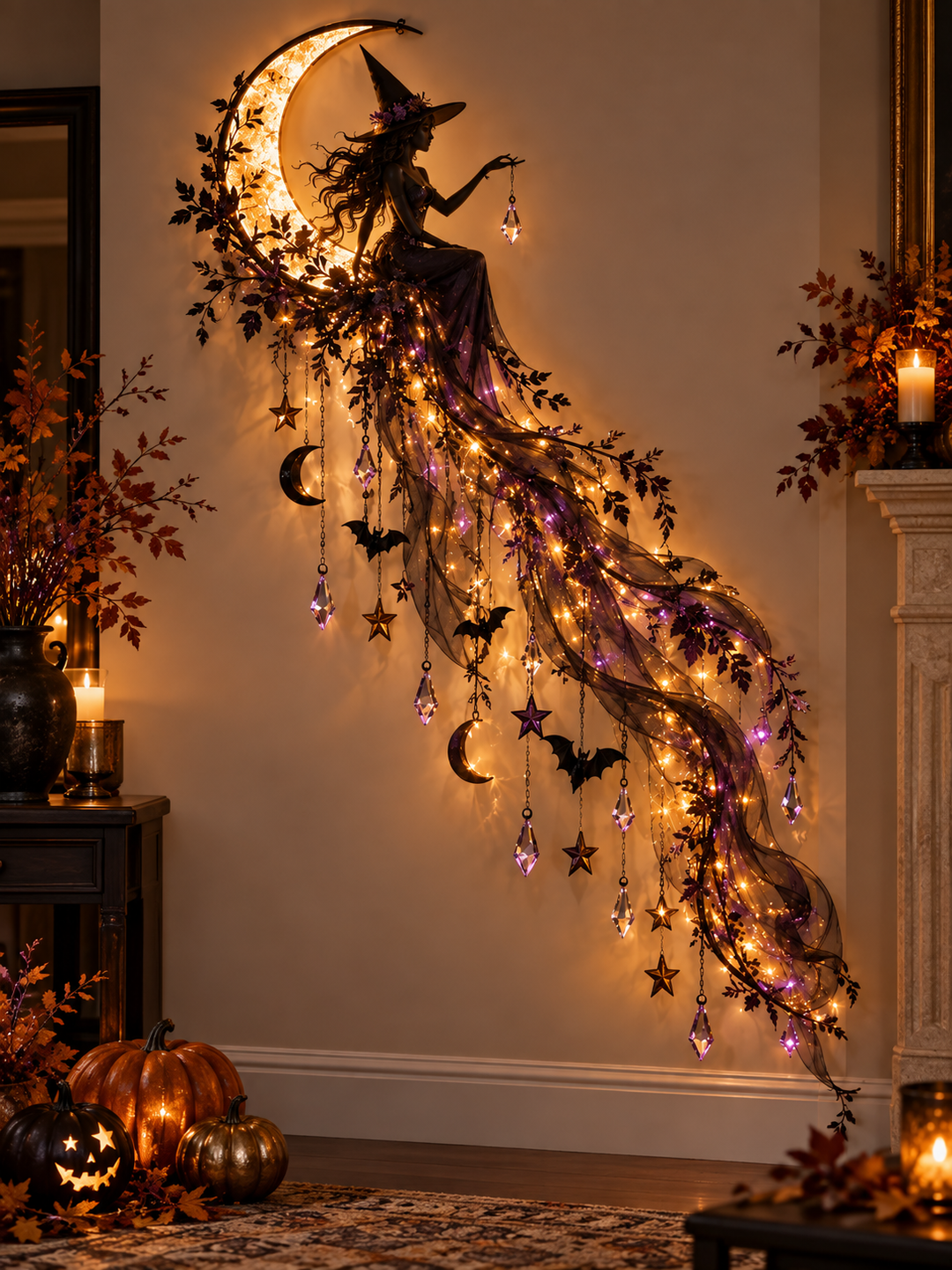 Halloween Cascade Wall Lights With Gothic Seasonal Designs