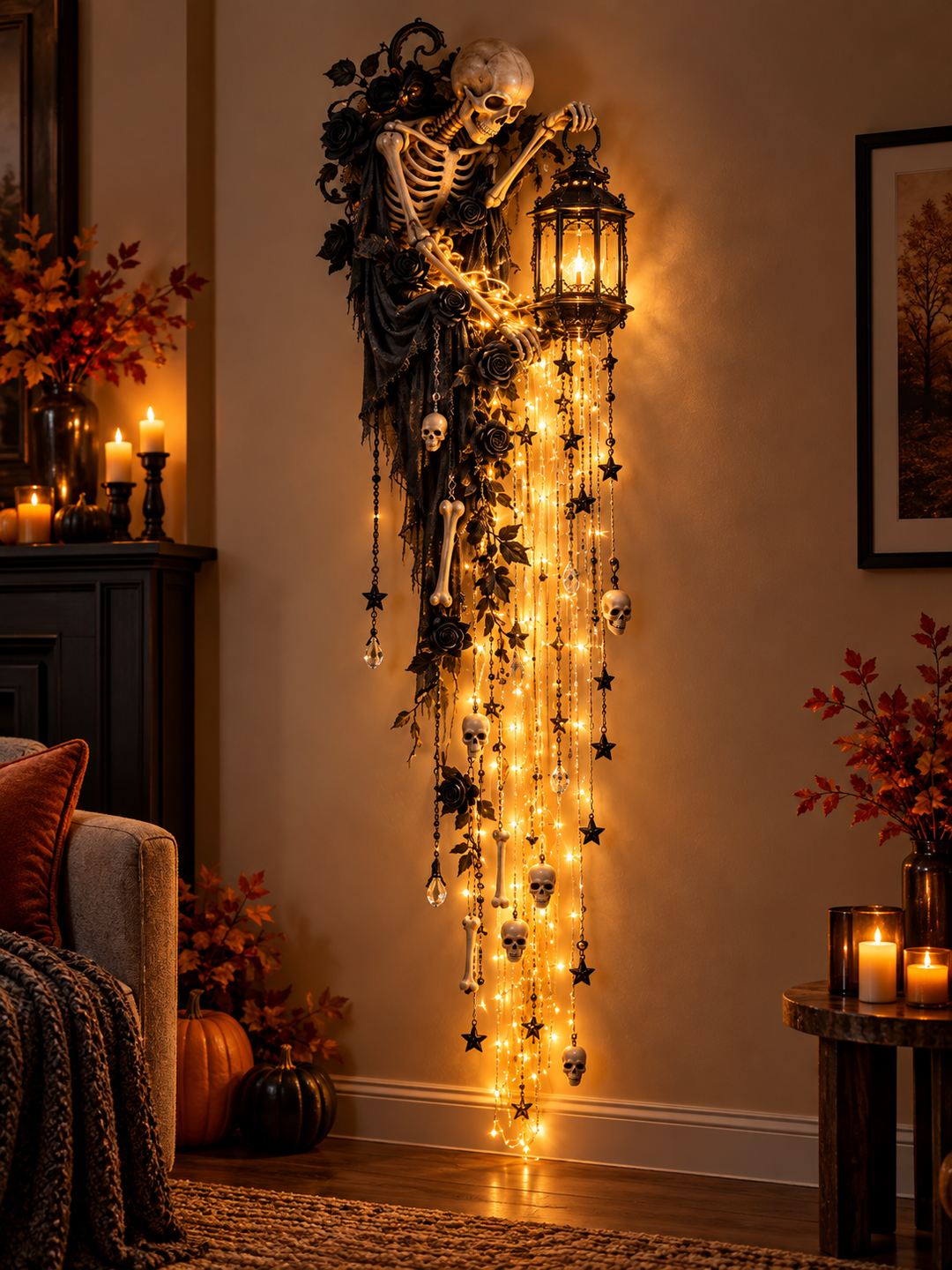 Halloween Cascade Wall Lights With Gothic Seasonal Designs