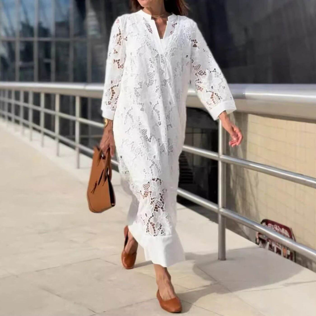 Emeli Summer Dress with Beautiful Lace - Elena Harper