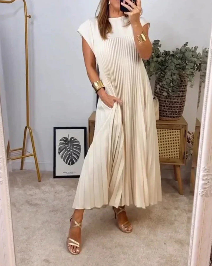Tascha Sleeveless Pleated Dress - Elena Harper