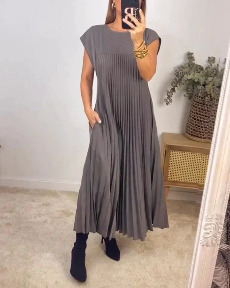 Tascha Sleeveless Pleated Dress - Elena Harper