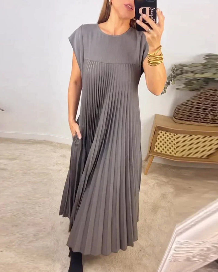 Tascha Sleeveless Pleated Dress - Elena Harper