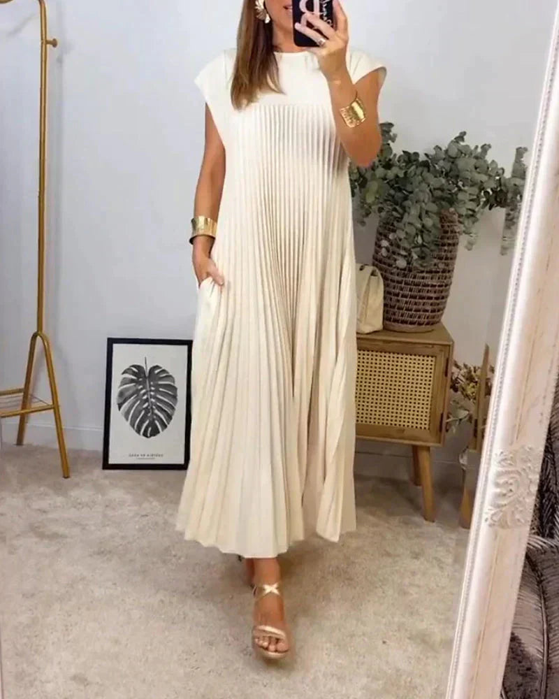 Tascha Sleeveless Pleated Dress - Elena Harper