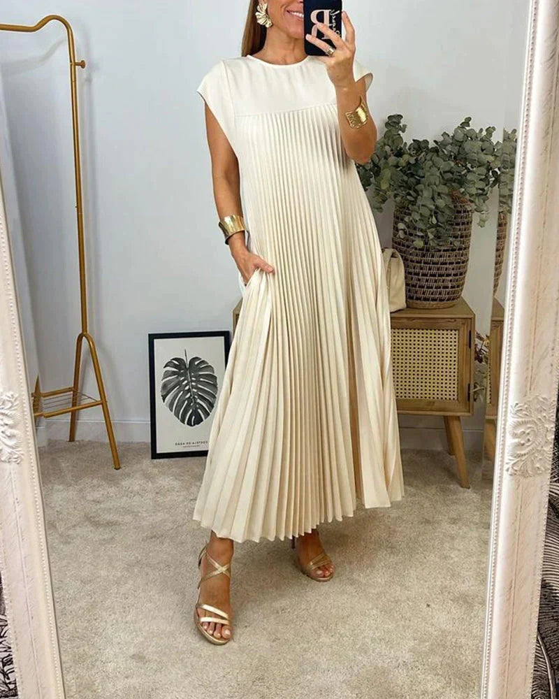 Tascha Sleeveless Pleated Dress - Elena Harper