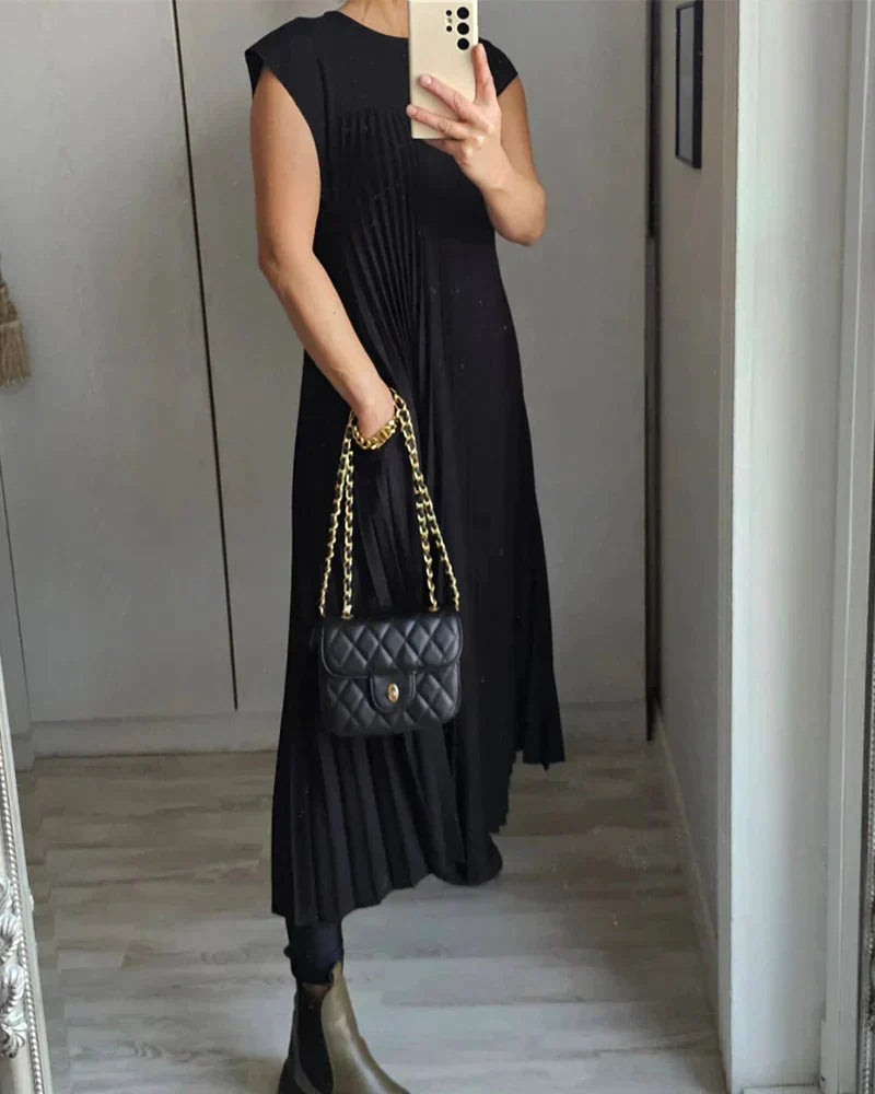 Tascha Sleeveless Pleated Dress - Elena Harper