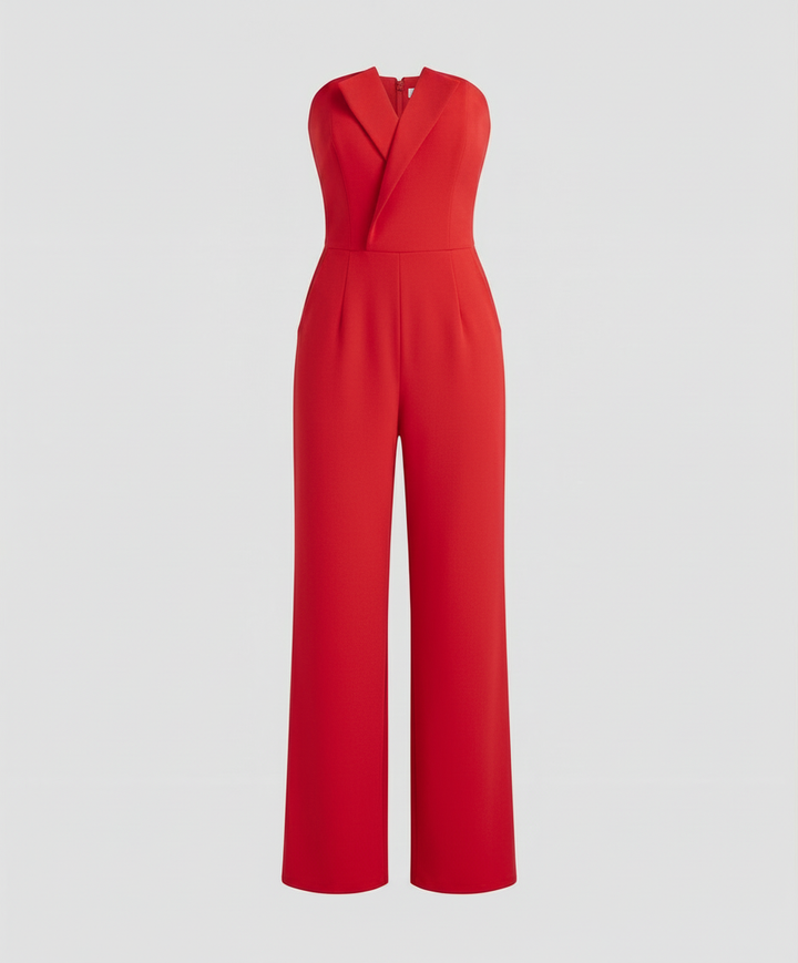 Sleeveless V-Neck Jumpsuit EB, view 6 - Elena Harper