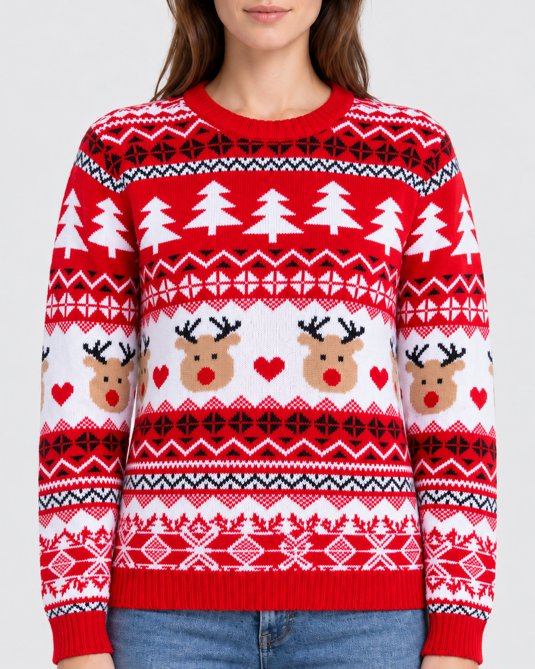 Pull Fair Isle with Bears, Reindeer, and Snowflakes for Women