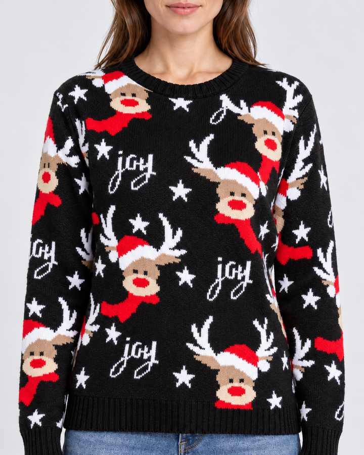 Pull Fair Isle with Bears, Reindeer, and Snowflakes for Women
