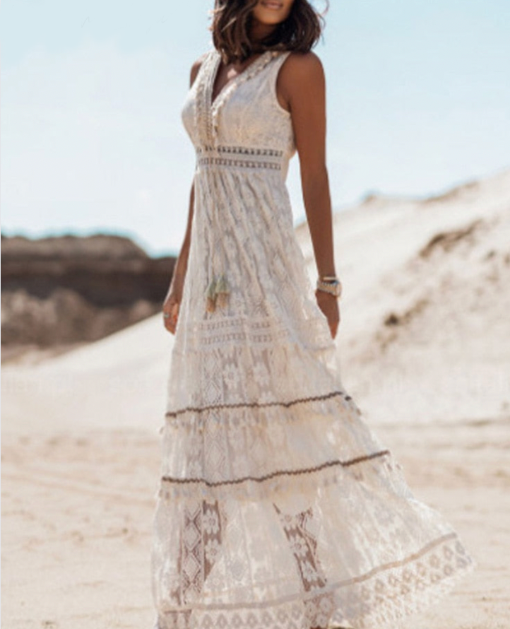 Festive Sleeveless Boho Maxi Summer Dress for Women - Karmina