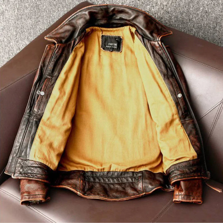 Retro Leather Jacket for Men, view 5 - Elena Harper