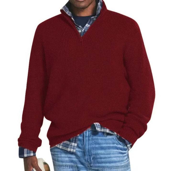 Christopher Knitted Sweater With Zipper For Men - Elena Harper