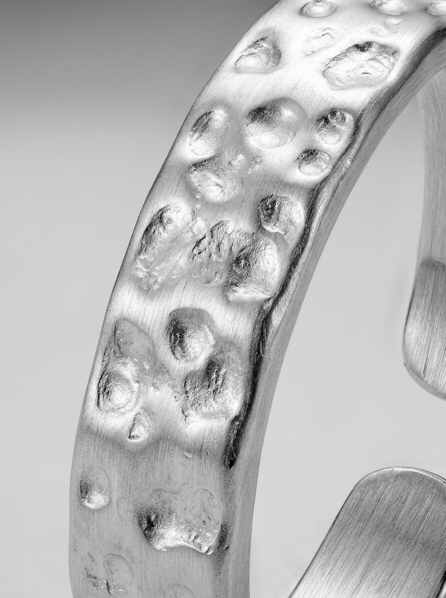 Hammered Silver Ring 4mm For Men
