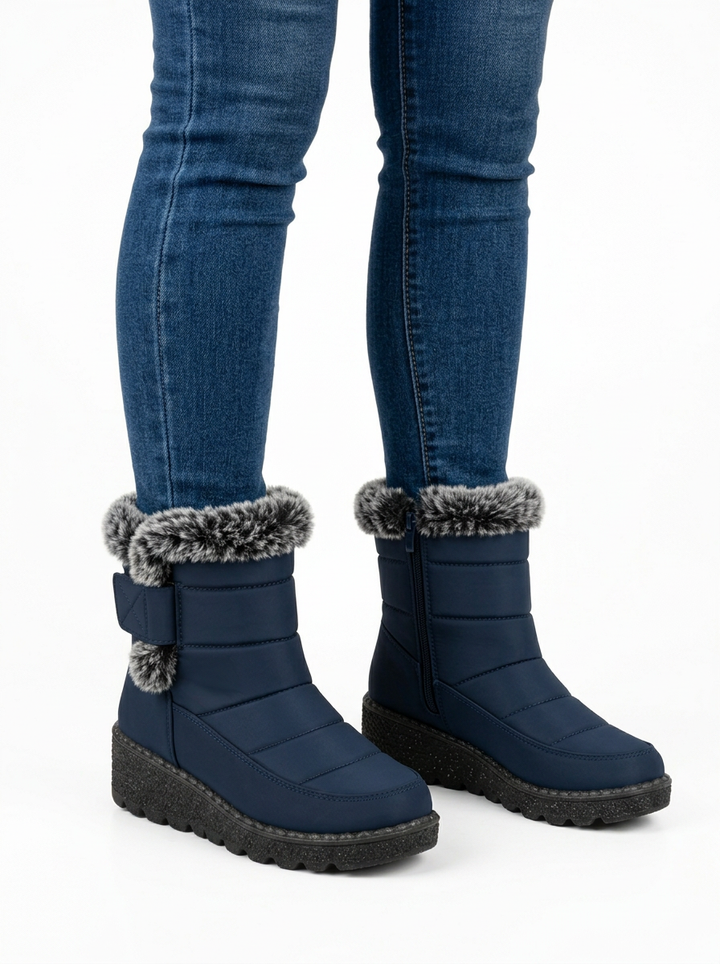 Quilted Winter Boots with Soft Lining and Traction Sole for Women