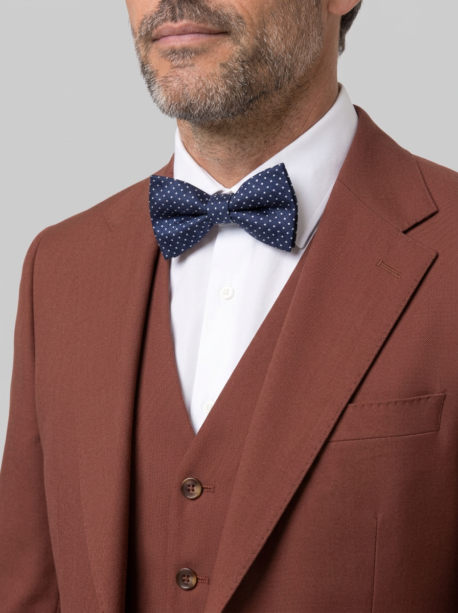 Beige Three-Piece Suit with Notched Lapels for Men