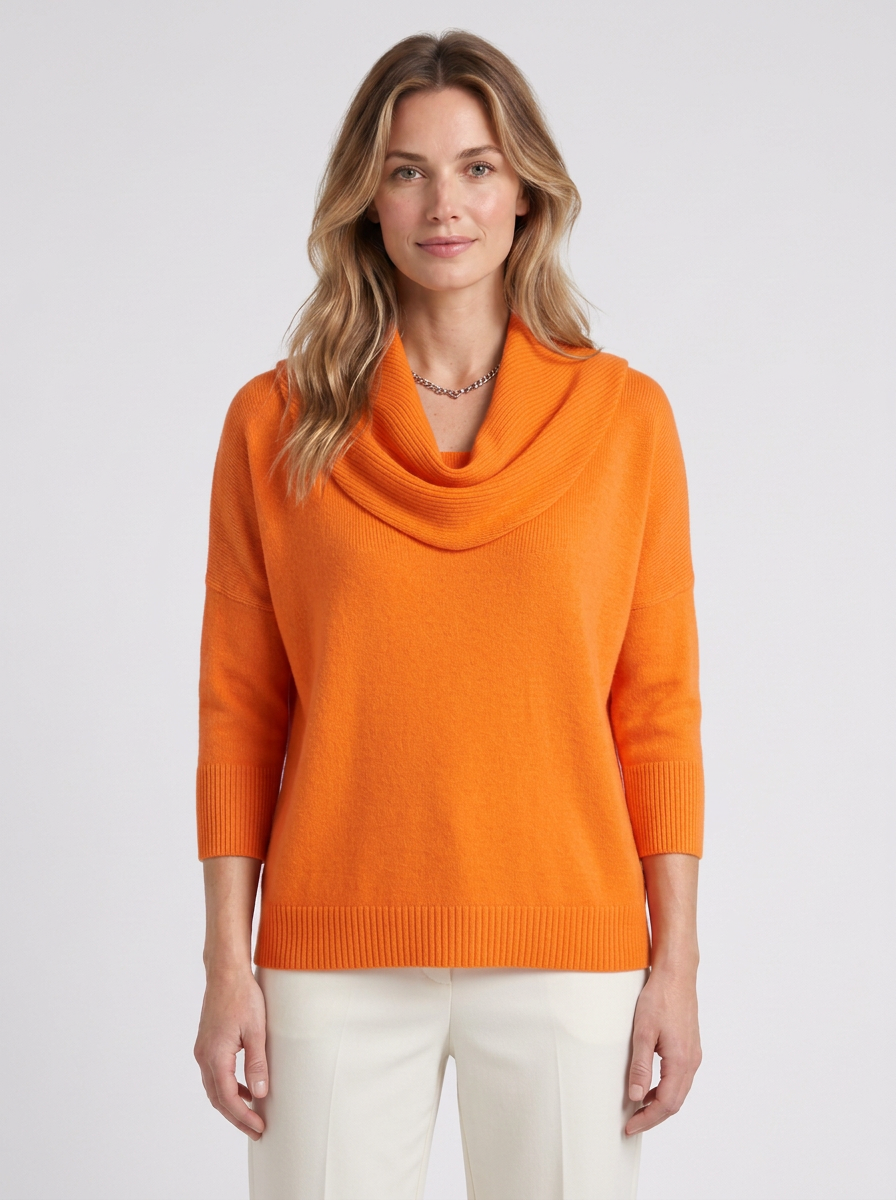 Draped-Neck Relaxed Jumper For Women