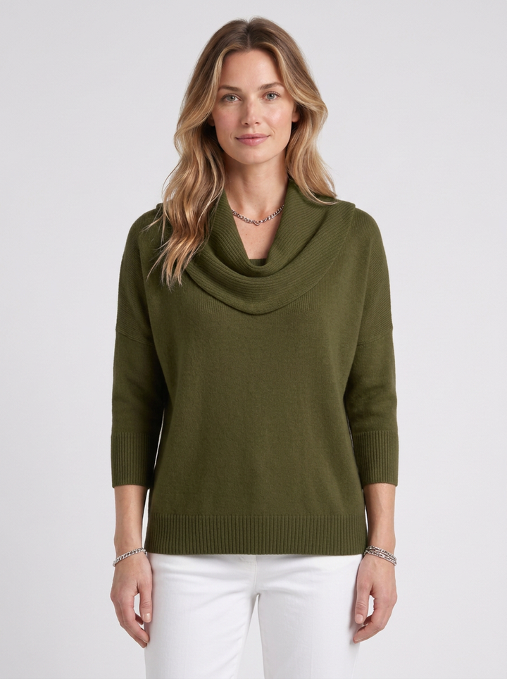 Draped-Neck Relaxed Jumper For Women