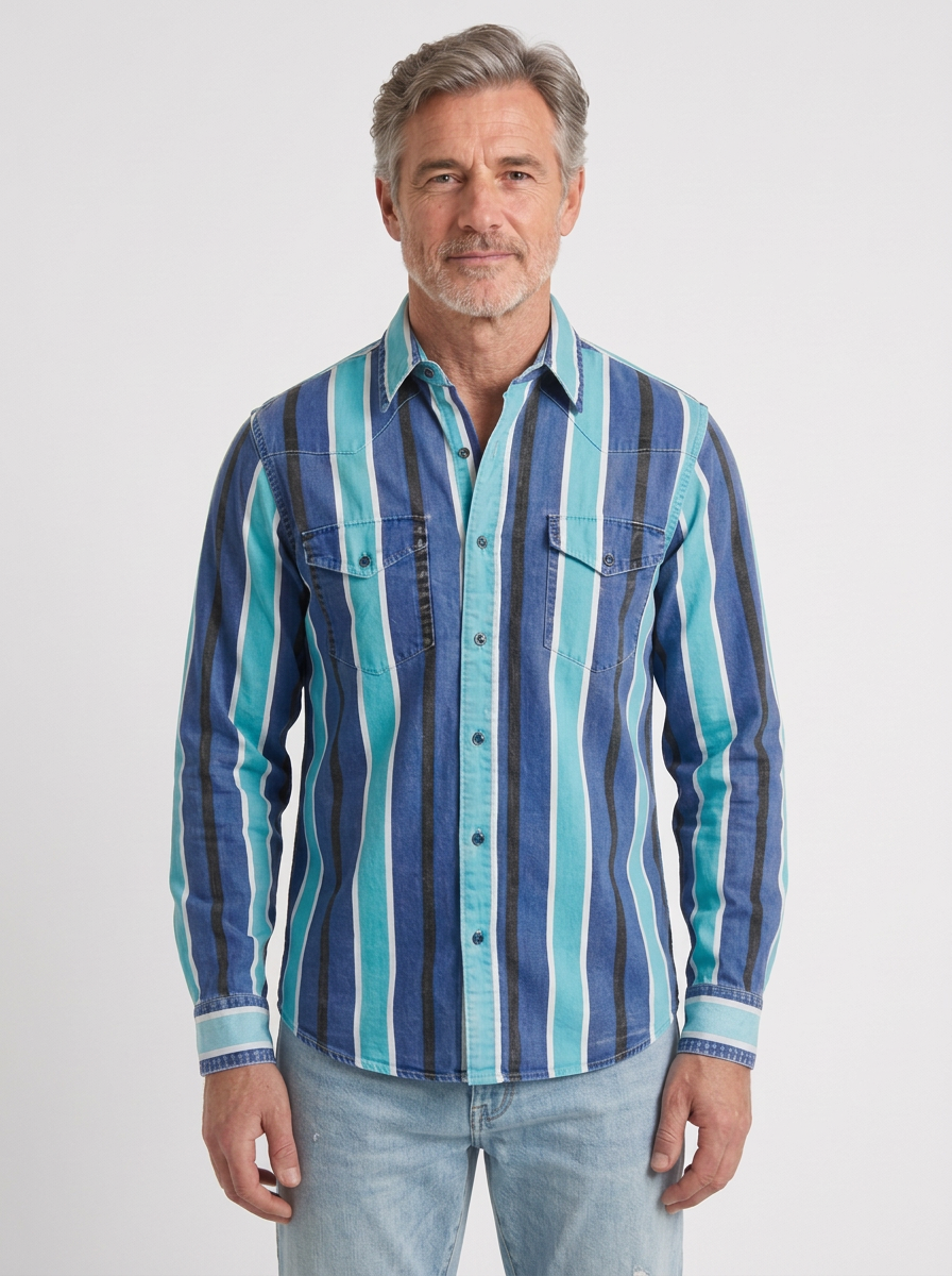 Classic Striped Long-Sleeve Shirt For Men