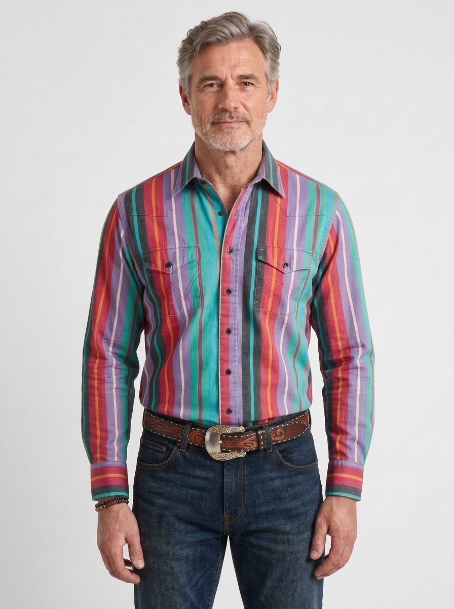 Classic Striped Long-Sleeve Shirt For Men