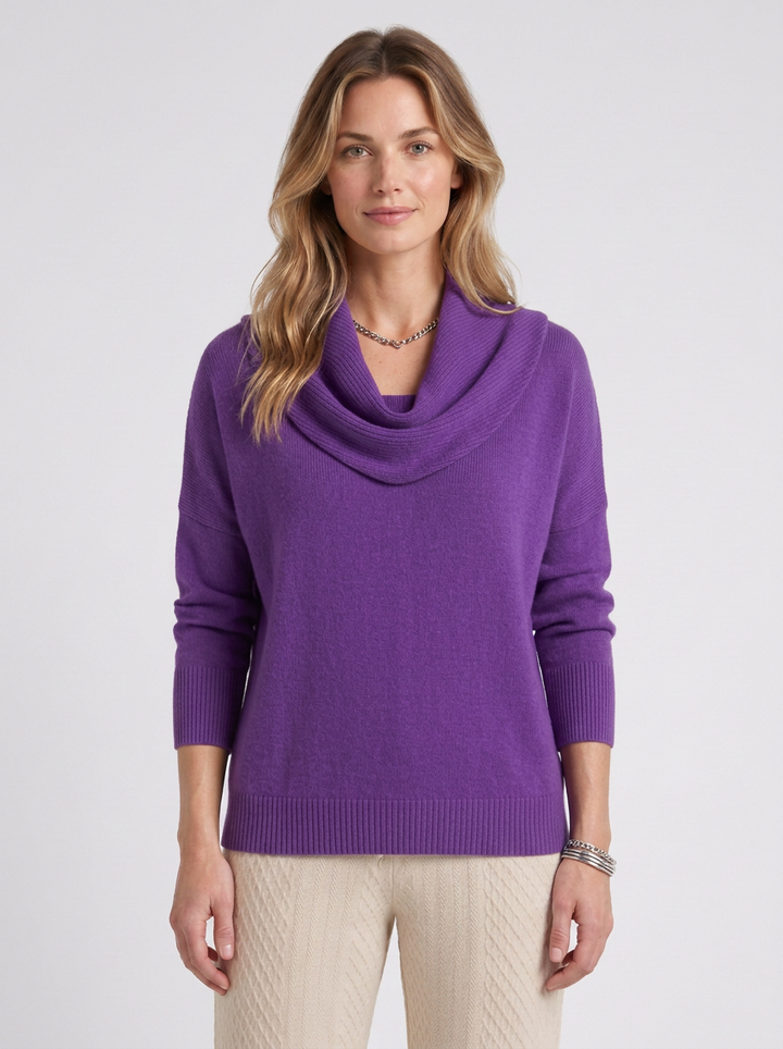 Draped-Neck Relaxed Jumper For Women