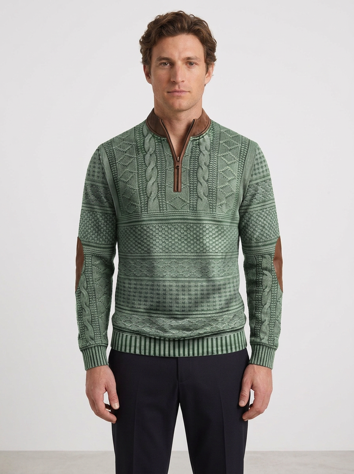 Casual Fit Zip Sweater with Urban Style for Men, view 8 - Elena Harper