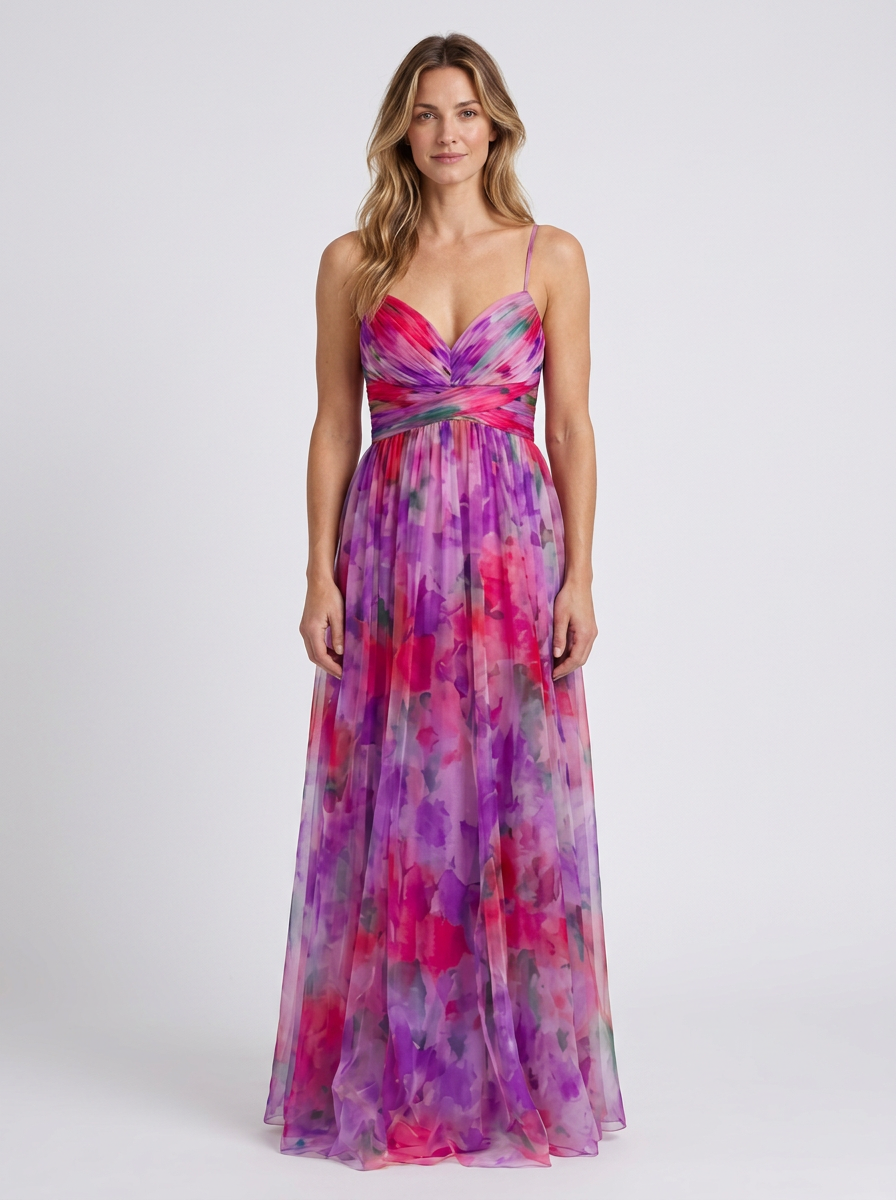 Fluid Maxi Wrap Dress for Women, view 6 - Elena Harper