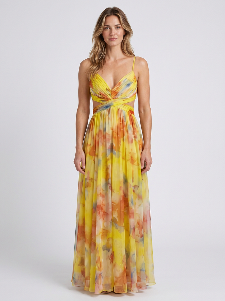 Fluid Maxi Wrap Dress for Women, view 5 - Elena Harper